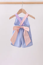 Blue ruffle bow bubble