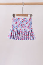 Blue floral print skorts