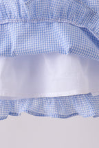 Blue flag embroidery ruffle bloomer set