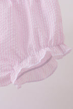 Pink lemon ruffle gingham bloomer set