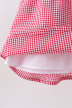 Red watermelon ruffle gingham dress