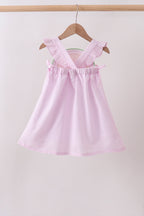 Pink lemon ruffle gingham dress