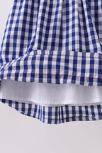 Black flag fireworks embroidery gingham dress