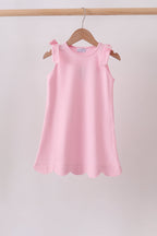 Pink Scalloped Bow Dress