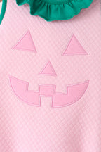 Pink Jack-O-Lantern applique bubble