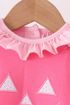 Pink Jack-O-Lantern applique 2pc bubble set