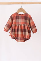 Rust Plaid Ruffle Bubble