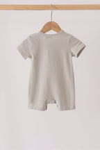 Gray Scarecrow Embroidery Romper