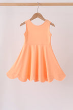 Coral Scalloped Dress