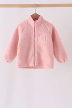 Pink fleece zipper jacket