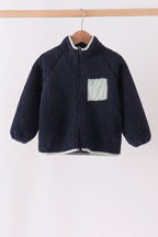 Navy fleece zipper jacket