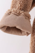 Beige fleece zipper jacket