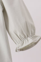Sage turkey embroidery ruffle romper