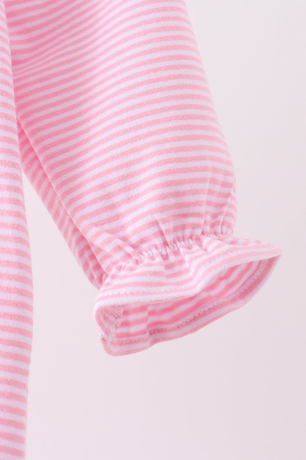 Pink turkey embroidery stripe romper