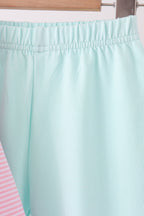 Pink turkey embroidery stripe pants set
