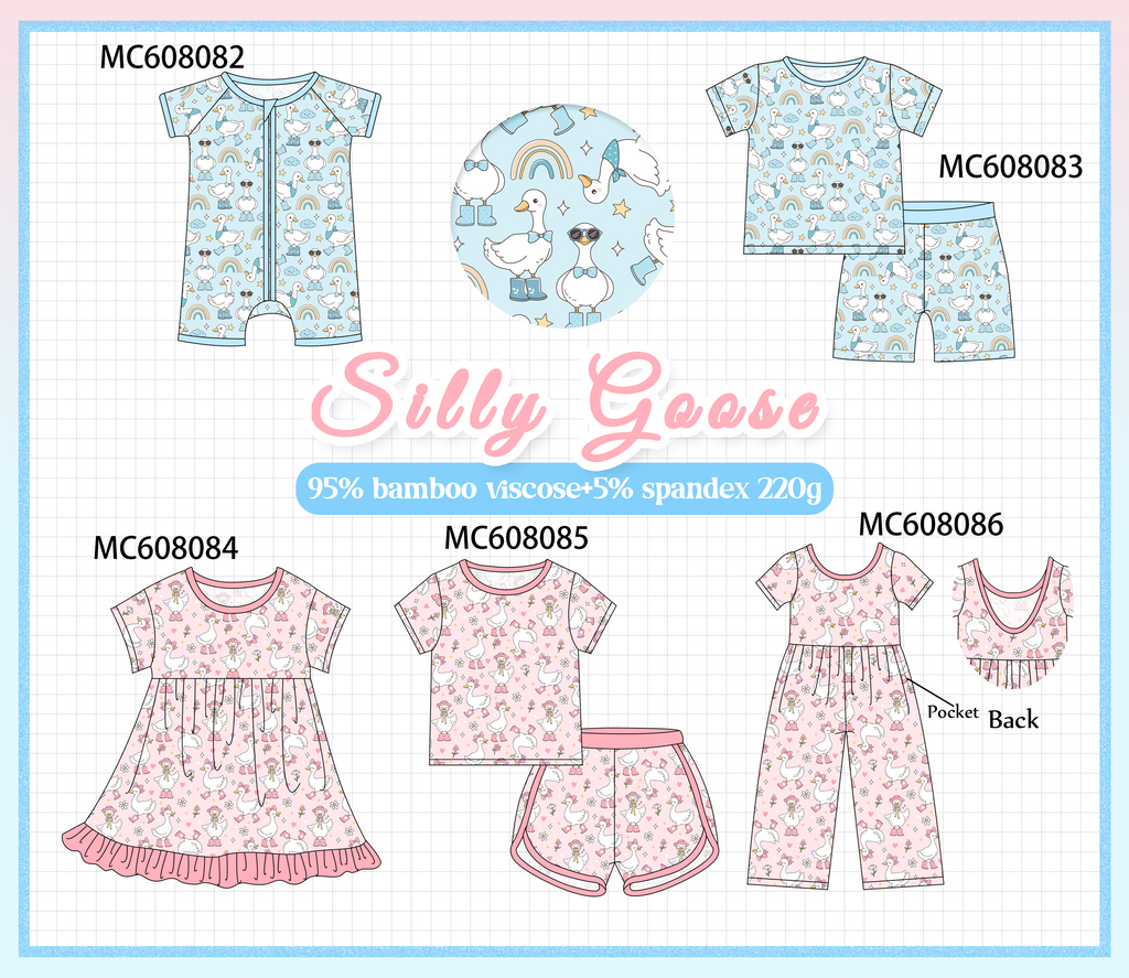 PO101 Blue&pink goose bamboo collection