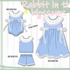 PO101 Blue easter bunny lace bow collection