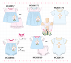 PO101 Blue easter cross floral embroidery collection