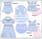 PO101 Blue easter floral smocked collection