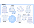 PO101 Blue floral bow plaid ruffle collection 1