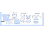 PO101 Blue floral bow plaid ruffle collection 2