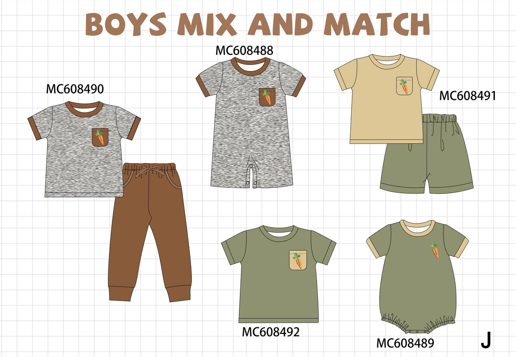 PO101 Brown&sage carrot embroidery collection