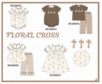 PO101 Brown easter cross bunny embroidery collection