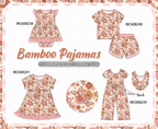 PO101 Brown floral butterfly bamboo collection