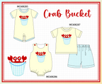 PO101 Cream crab applique gingham collection