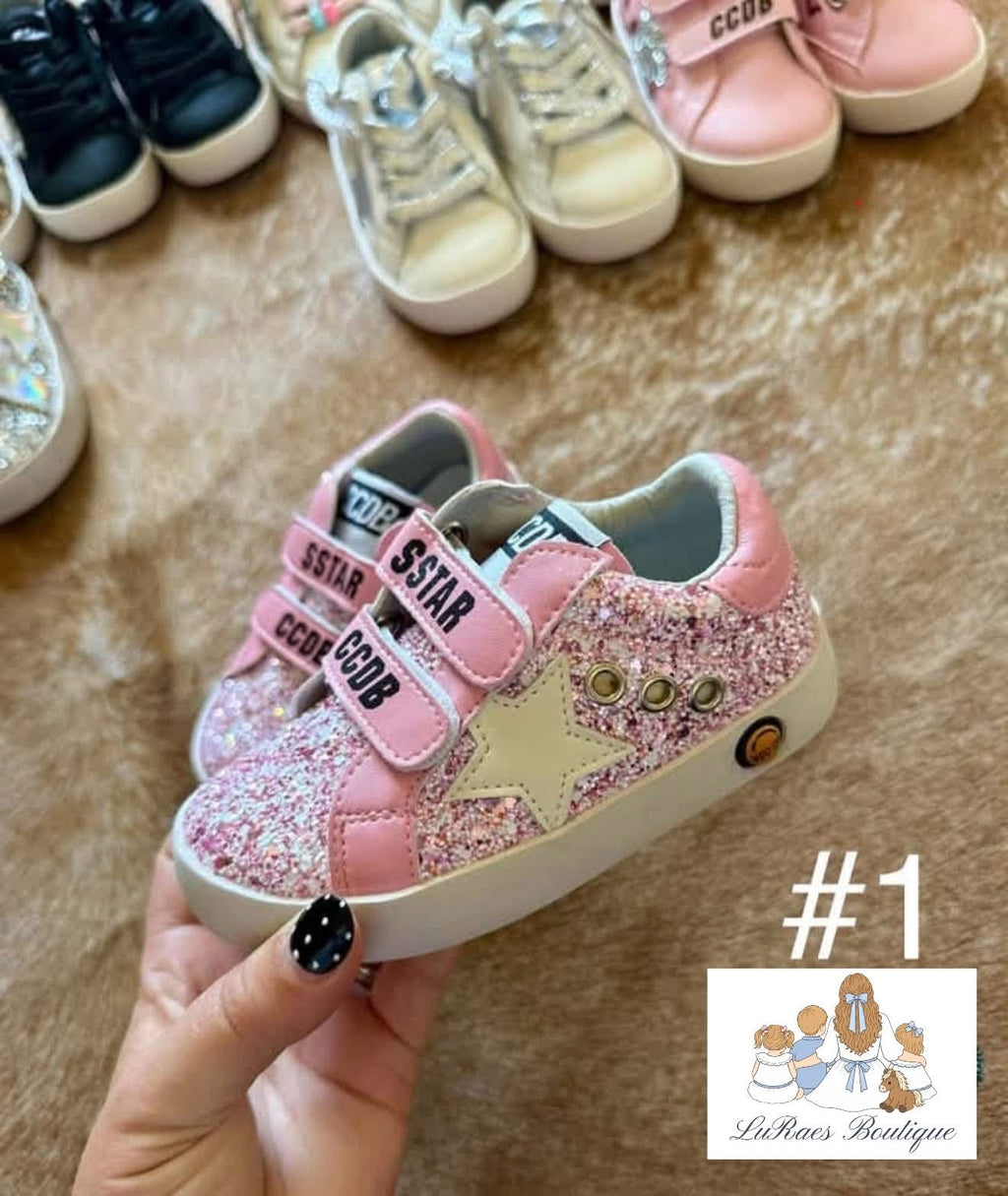 Pink Sparkle Star Sneaker #1