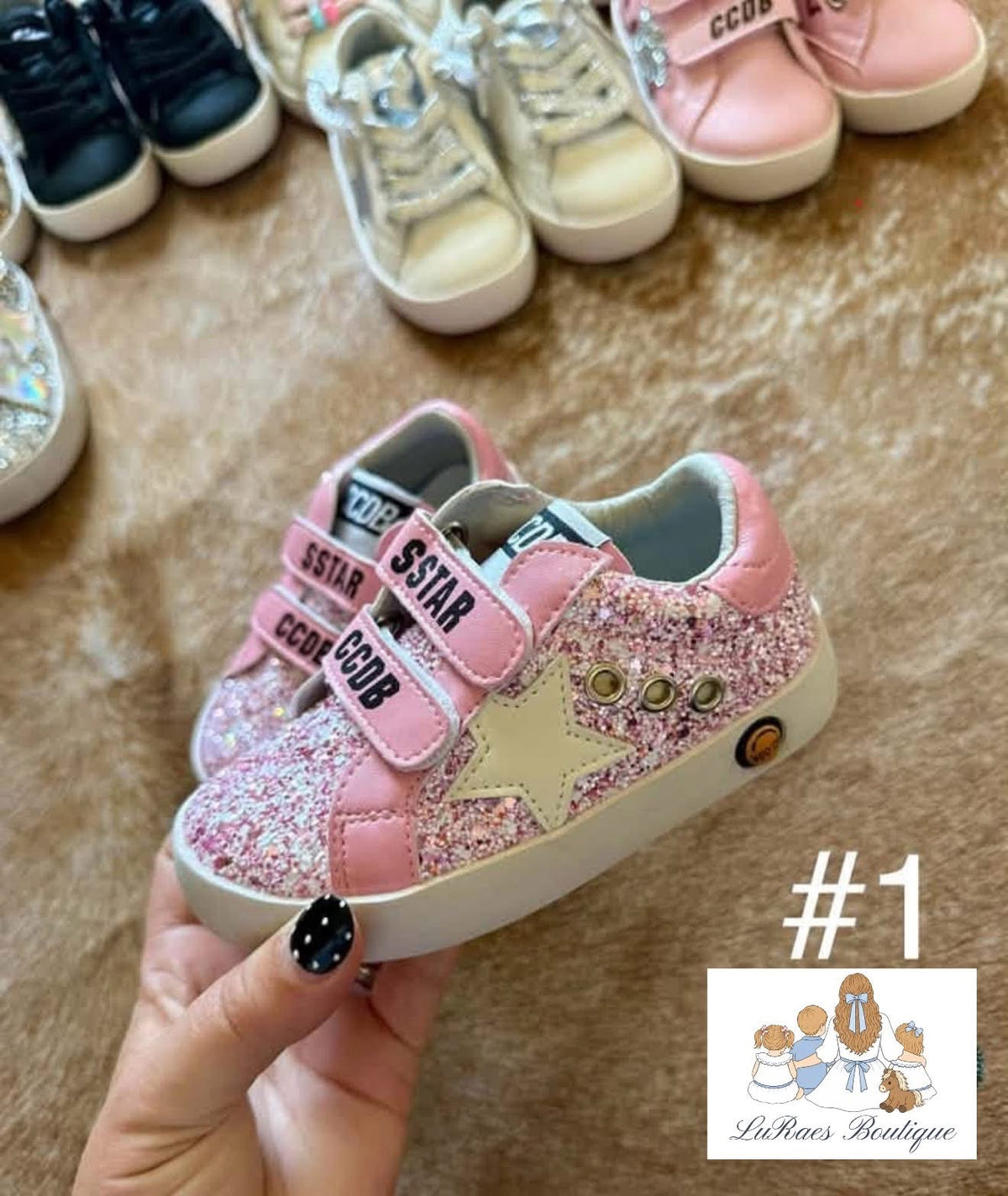 Pink Sparkle Star Sneaker #1