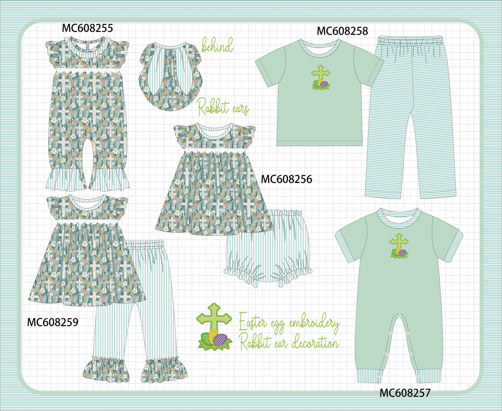 PO101 Easter cross floral stripe collection