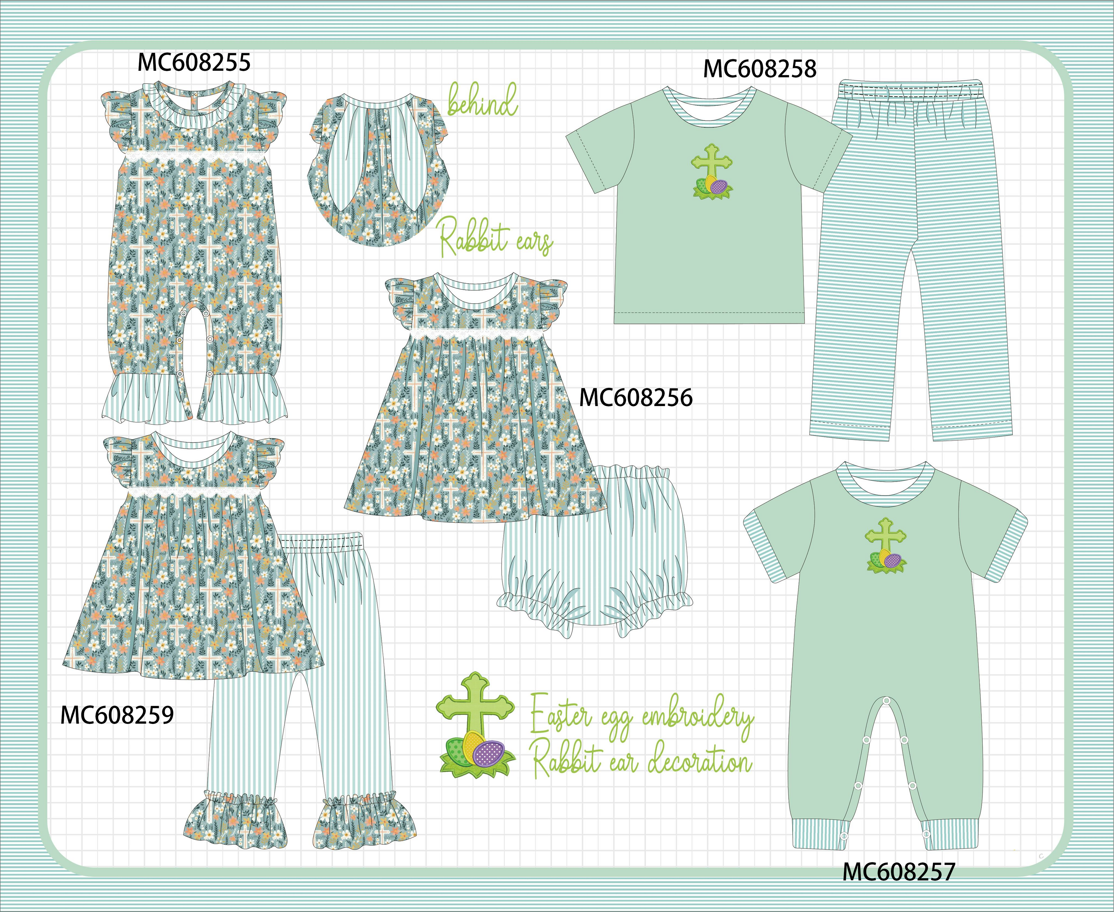 PO101 Easter cross floral stripe collection
