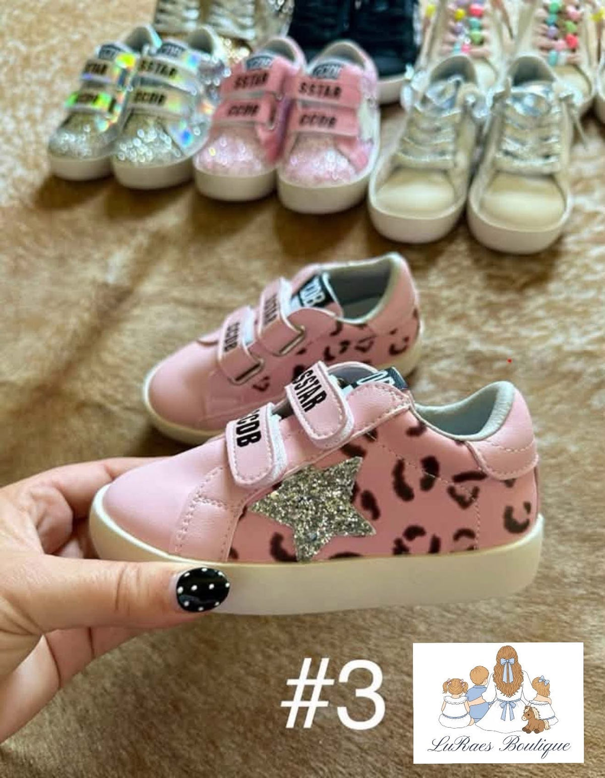 Pink Animal Print Star Sneaker #3