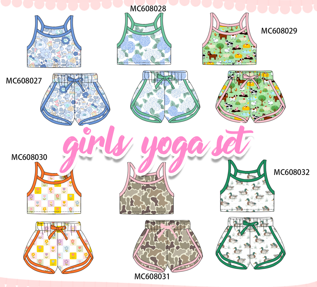 PO101 Floral farm duck print girl active set collection