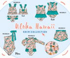 PO101 Green Aloha Hawaii swimsuit collection