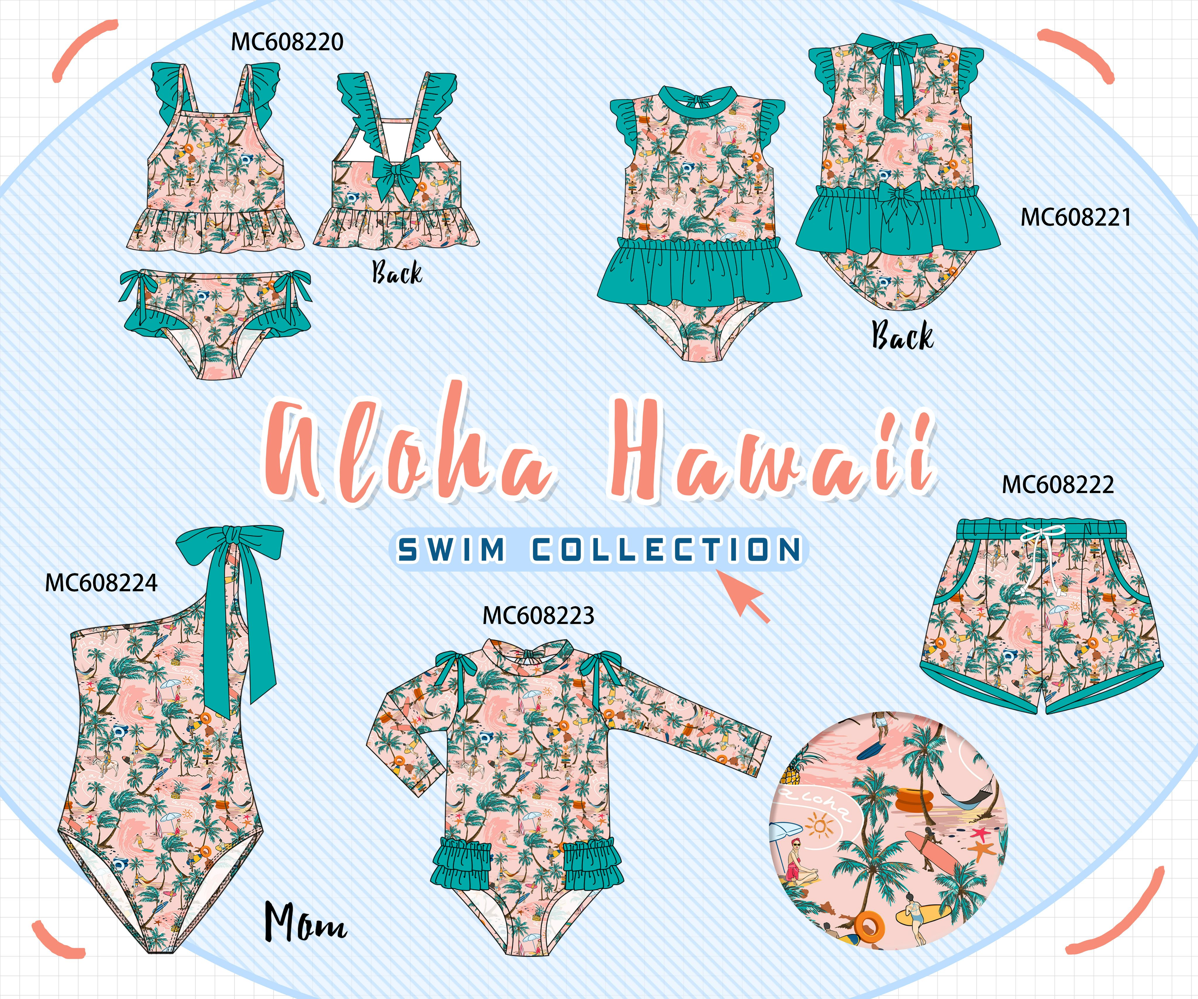 PO101 Green Aloha Hawaii swimsuit collection