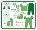PO101 Green St. Patricks Day puppy clover embroidery plaid collection