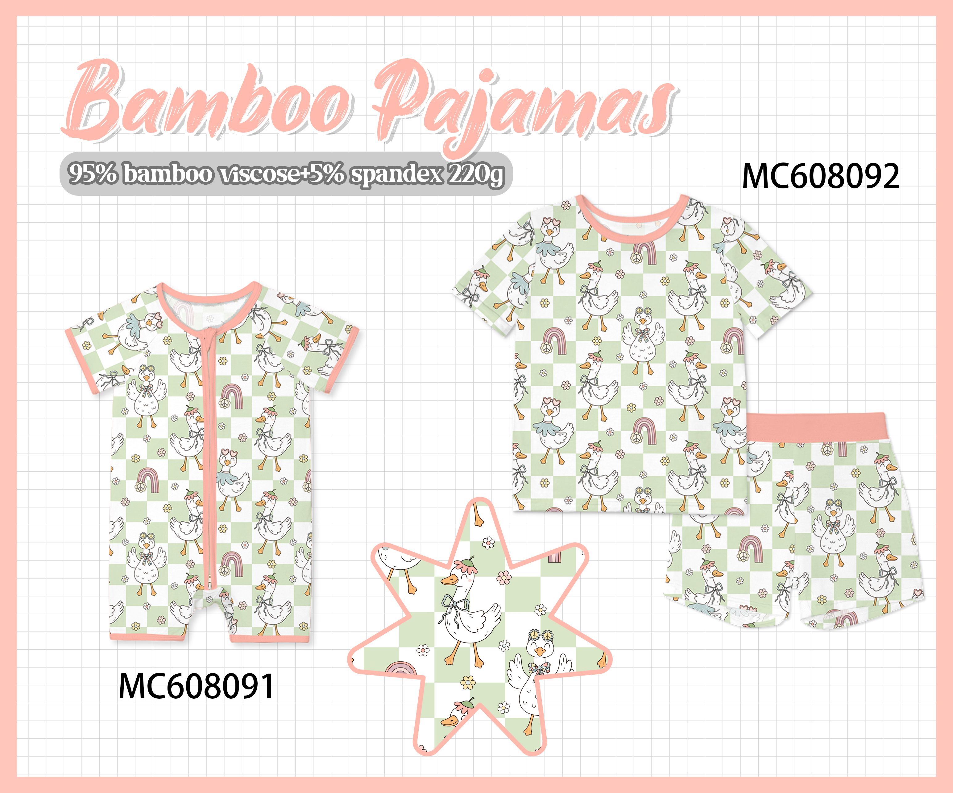 PO101 Green checkered goose bamboo collection