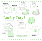 PO101 Green clover applique gingham collection