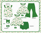 PO101 Green clover print lace collection