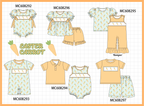 PO101 Green gingham easter carrot embroidery collection