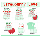 PO101 Green strawberry bow collection