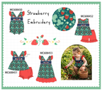 PO101 Green strawberry embroidery collection