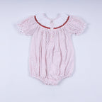 Red gingerbread hand smocked bubble
