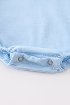 Blue tractor embroidery boy bubble