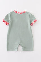 Green Farm French Knot Romper