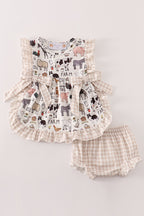 Beige Farm Bloomer Set