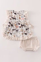 Beige Farm Bloomer Set