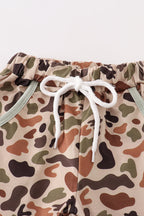 Sage camouflage deer applique pants set